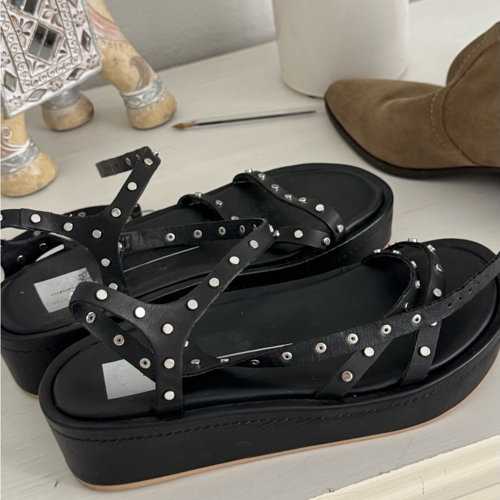 Women leather Black Sandal Dolce Vita